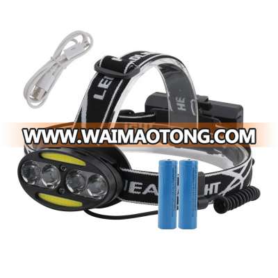 6000 Lumen Headlamp Rechargeable 8 LED Headlight Red Light