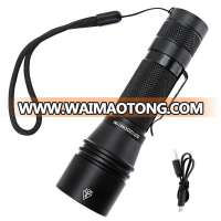 Pocket Torch Zoom LED USB Rechargeable Flashlight Tactical for Camping