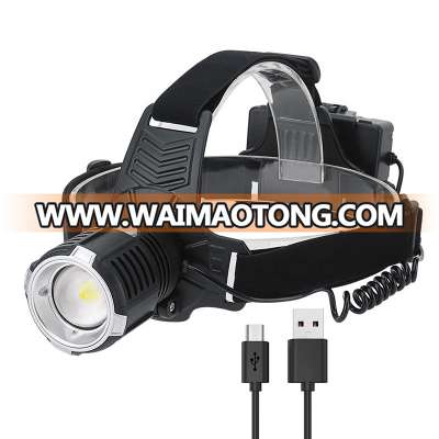 July New Rechargeable rotating focusing headlight ultra bright led headlamp xhp70 for Hunting